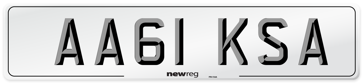 AA61 KSA Number Plate from New Reg